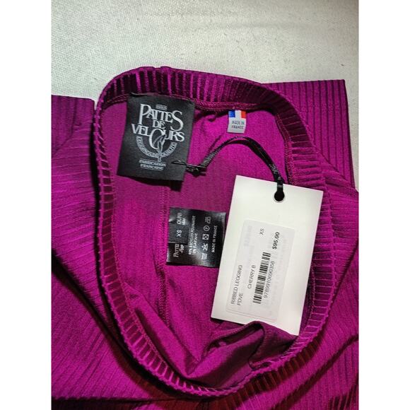 Pattes De Vel Curs Cherry Blossom Eco-Friendly Ribbed Leggings XS - Picture 3 of 6